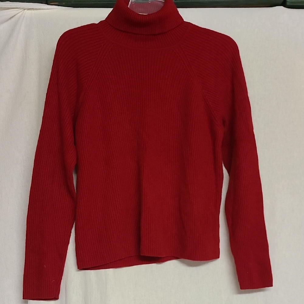 Vintage Cashmere Ribbed Turtleneck Sweater Womens L